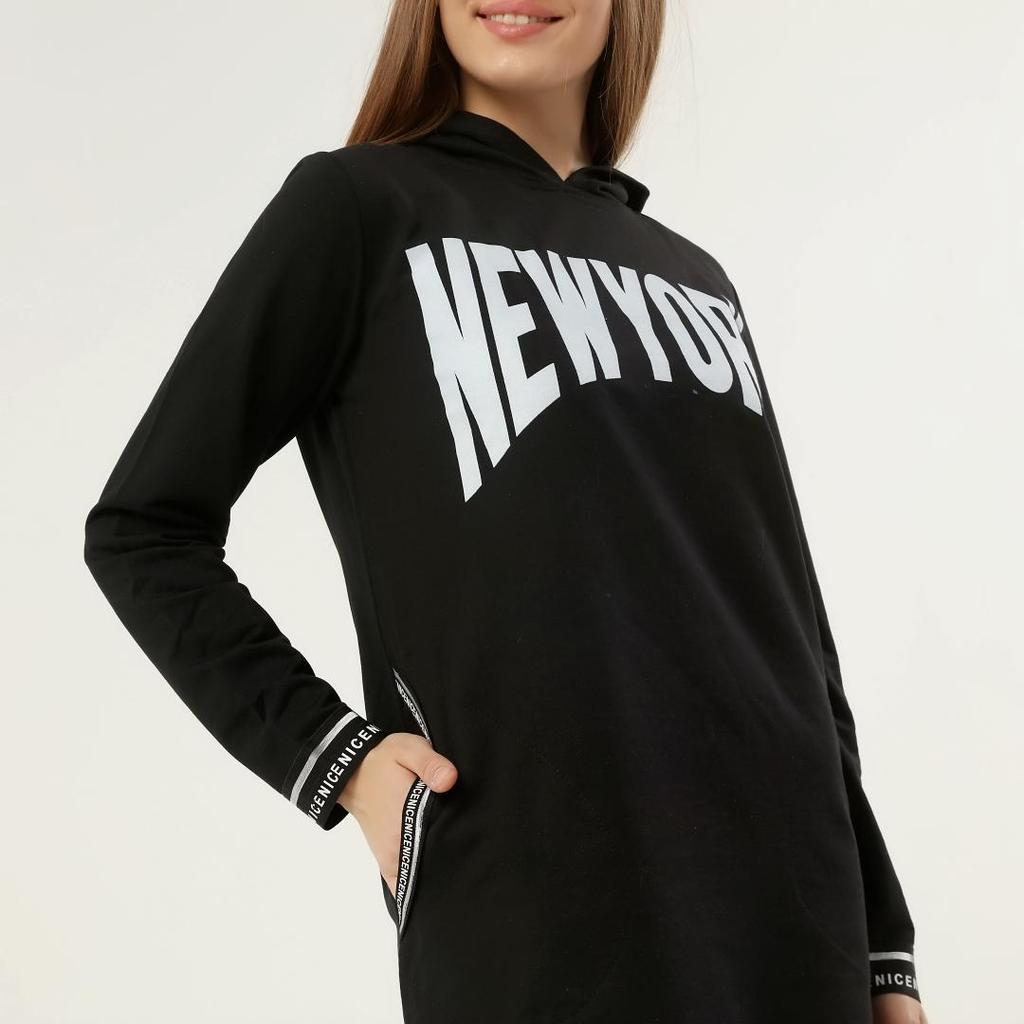 Vestido estilo sudadera con capucha y estampado New York para mujer con  bolsillo comprar a buen precio — entrega gratuita, reseñas reales con fotos  — Joom