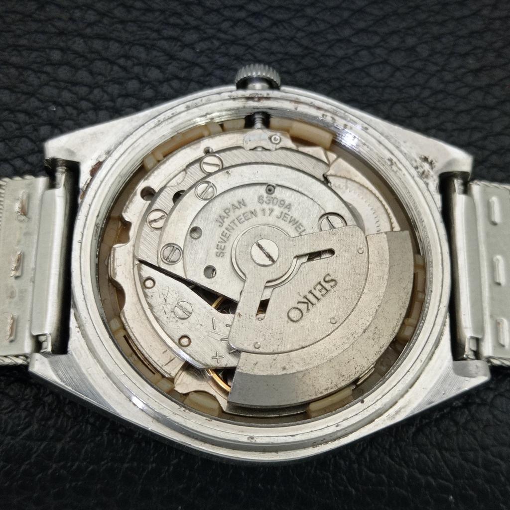 VINTAGE SEIKO 5 AUTOMATIC 6309A JAPAN MENS WHITE COLOR DIAL WATCH A705533-1