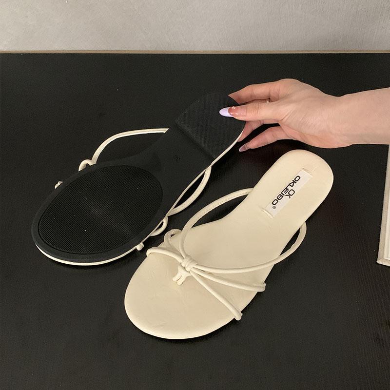 Fashion Fashion Round Toe Ladies Flats Slippers Sandals Shoes Summer Beach Female Slides Footwear Women Flats Slippers Shoes Flip flops