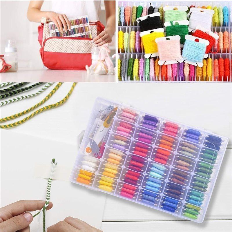 Good-Embroidery Floss Organizer Winder 36 Compartments 1 Removable Design With 150 Floss Bobbins And 2 Piece Numbered Sticker Se