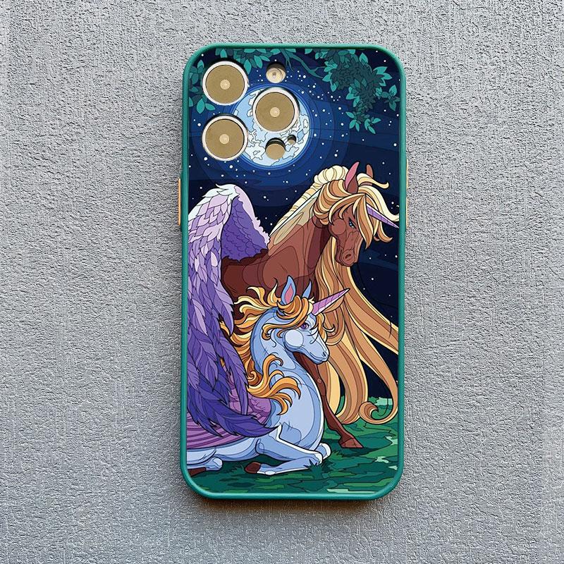 Cartoon Unicorn Phone Case For iPhone 12 13 Pro Max Mini XR XS X 8 7 Plus Back Cover For iPhone 11 14 Pro Max Shockproof Shells