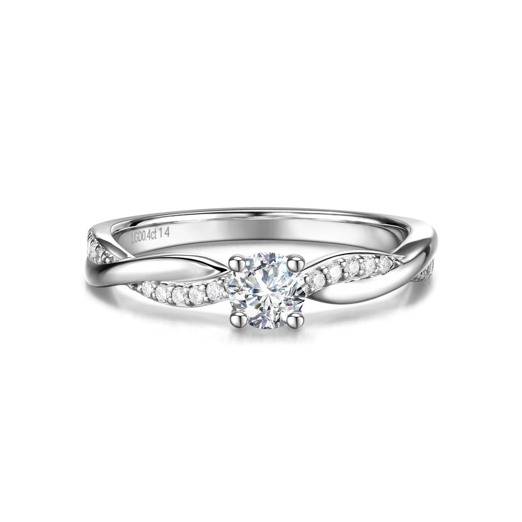 AGVANA Proposal Size Diamond Ring 21 Gentle Perfect for Everyday Gift Wrapping Included Women's Ring, 13, Lab-Grown [0.4ct / Stones], S-Shaped,