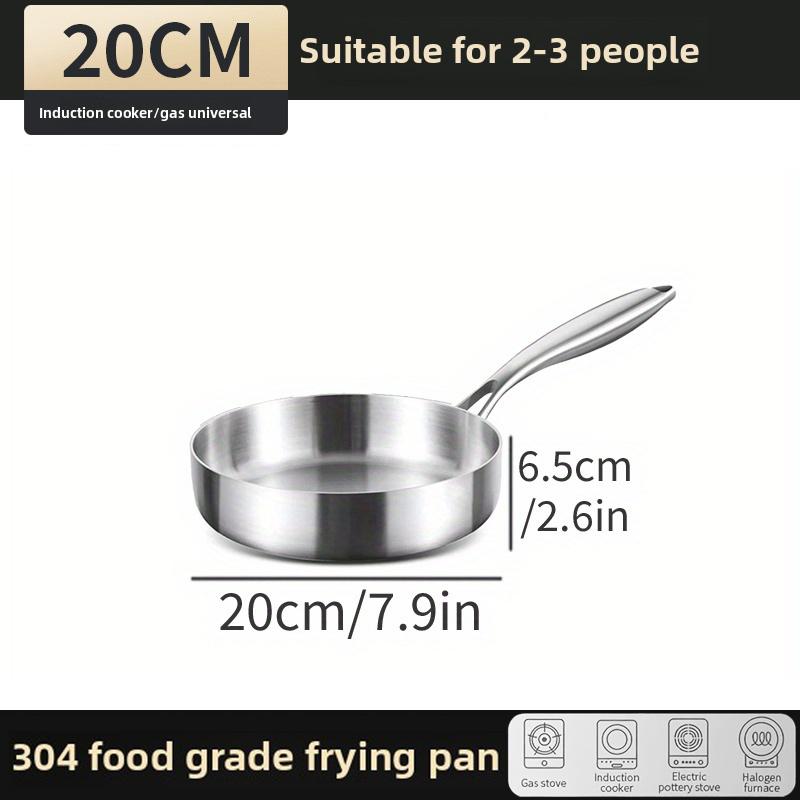 316 Stainless Steel Three-layer Frying Pan 20/22/24/26/28cm Uncoated Wok Pan Non Stick Pots Household Cooking Kitchen Cookware