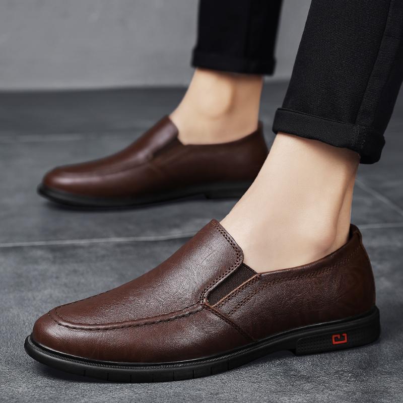 Fashion Casual Business Shoes Formal Genuine Leather Shoes Comfortable Men Soft-Soled Loafers Slip-On Flats Leisure Walk Man Moccasins