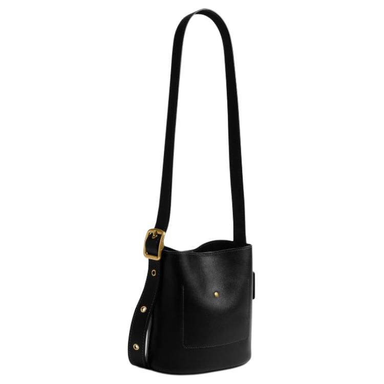 Coach Bleecker 21 Detachable Zipper Bag Leather Bucket Bag Women Bags Black CCX07-B4BK