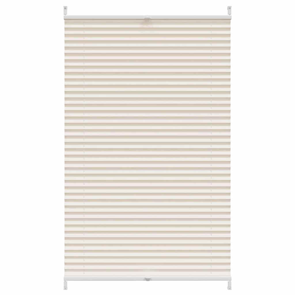 Pleated Blind Roller Shade Jalousie Clamp On 90x125 Cm Cream
