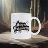 Happy Halloween Ceramic Mug Black Bat Water Cup Witch Spooky Coffee Mug Trick or Treat Party Mugs Original Coffee Cups Drinkware