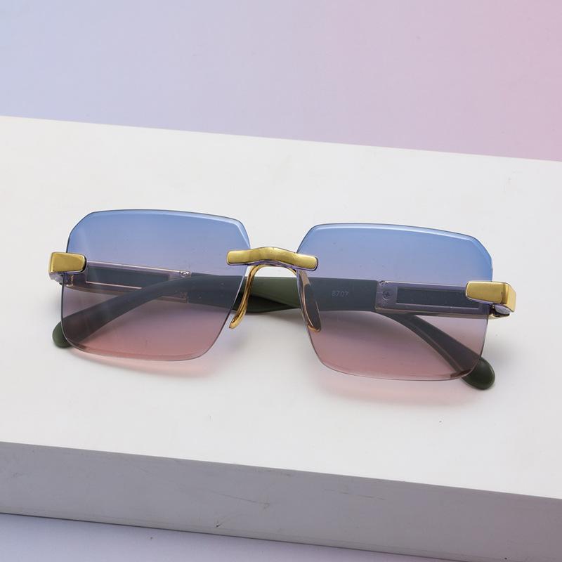 

Sunglasses Sunglasses Square Frameless Trimming Gradual Change Color Uv Protection Fashion adult
