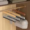 Multifunctional Wooden Garment Hanger 10 Adjustable Clip For Space Saving Vertical Organization Of Hats And Clothes
