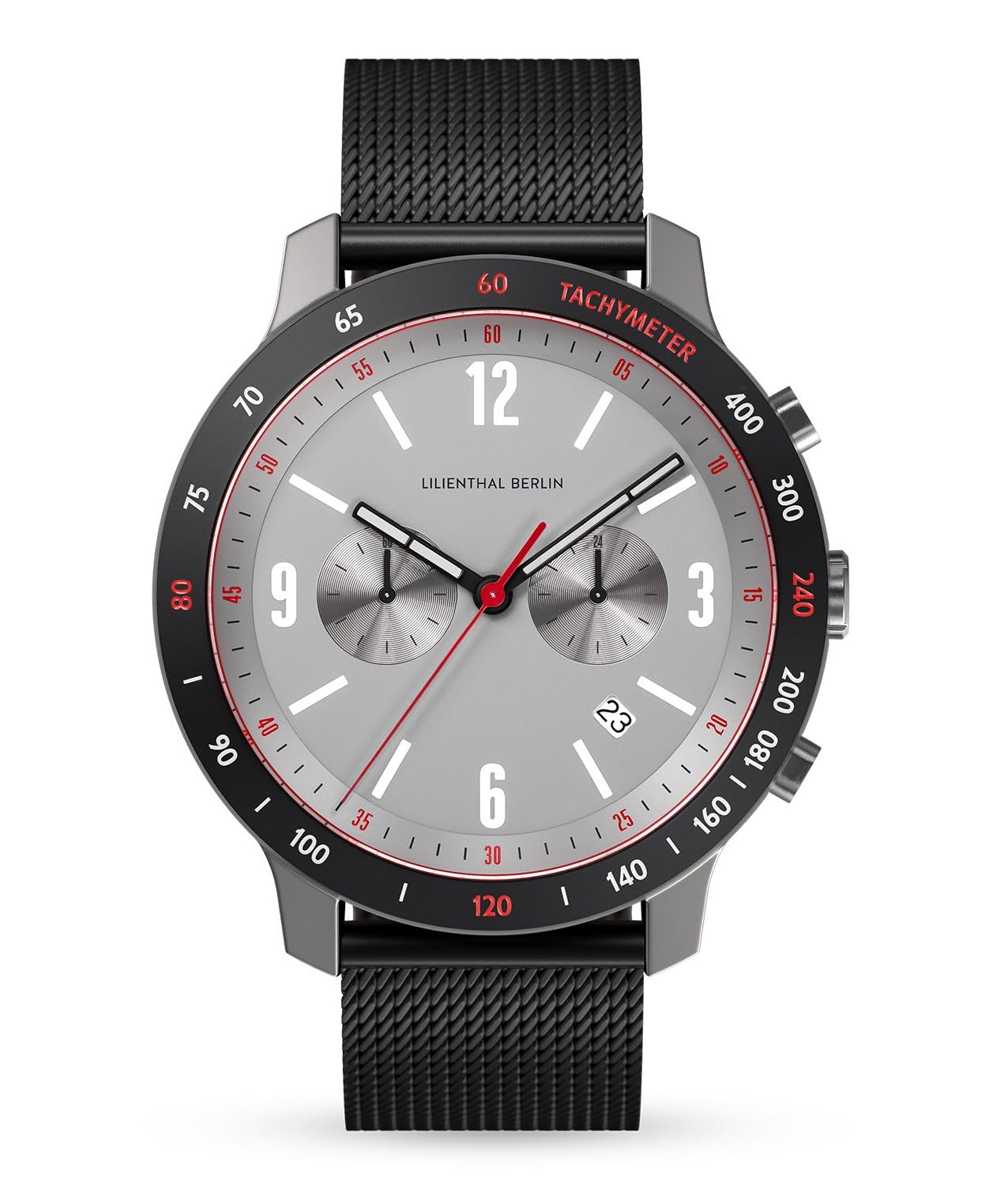 Shuhari Men's Gray Lilianthal Berlin Chronograph Watch With Date Made In Model Black Display, Germany, C02-008-B023c,