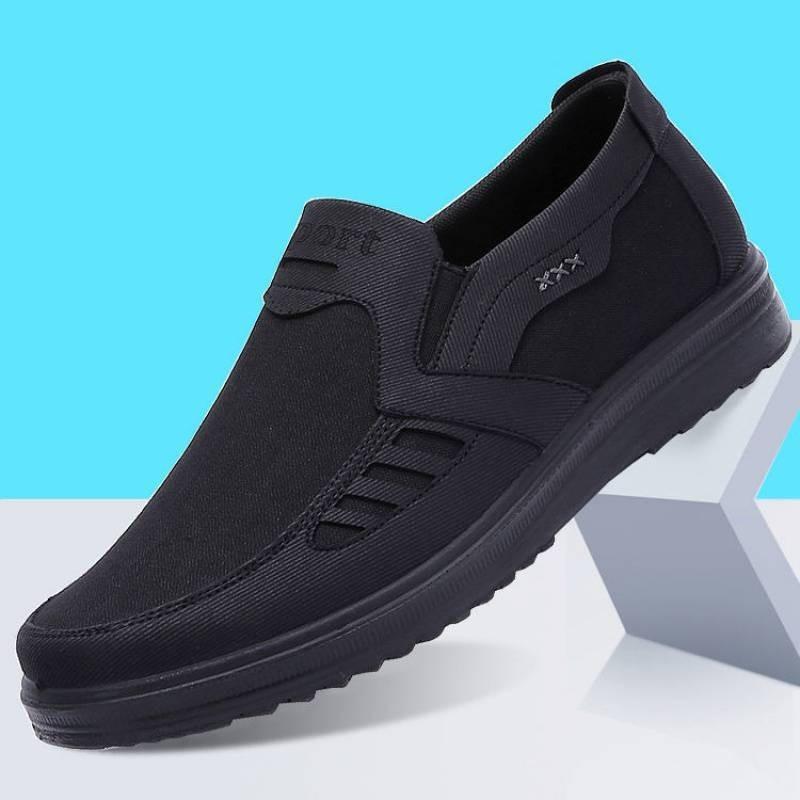 Men's Shoes Spring and Autumn New Old Beijing Cloth Shoes Light and Comfortable Non-slip One-pedal Medium and Old Large Size Casual Shoes