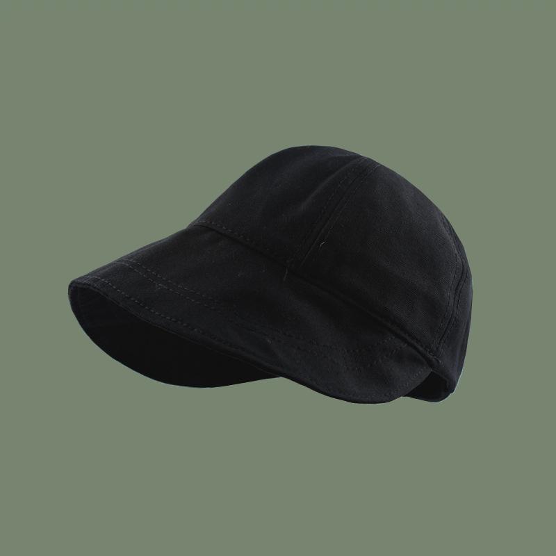 

RICYGVM Summer Women Sunshade Cap Large Brim Fisherman Hat Cotton Breathable Outdoor Sunscreen Visors Solid Color Equestrian Cap 58cm чорний