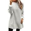 Women's Solid Fleece Lined Sweatshirt Dress Crew Neck Long Sleeve Loose Warm Casual Home Wear Winter Mini Dress