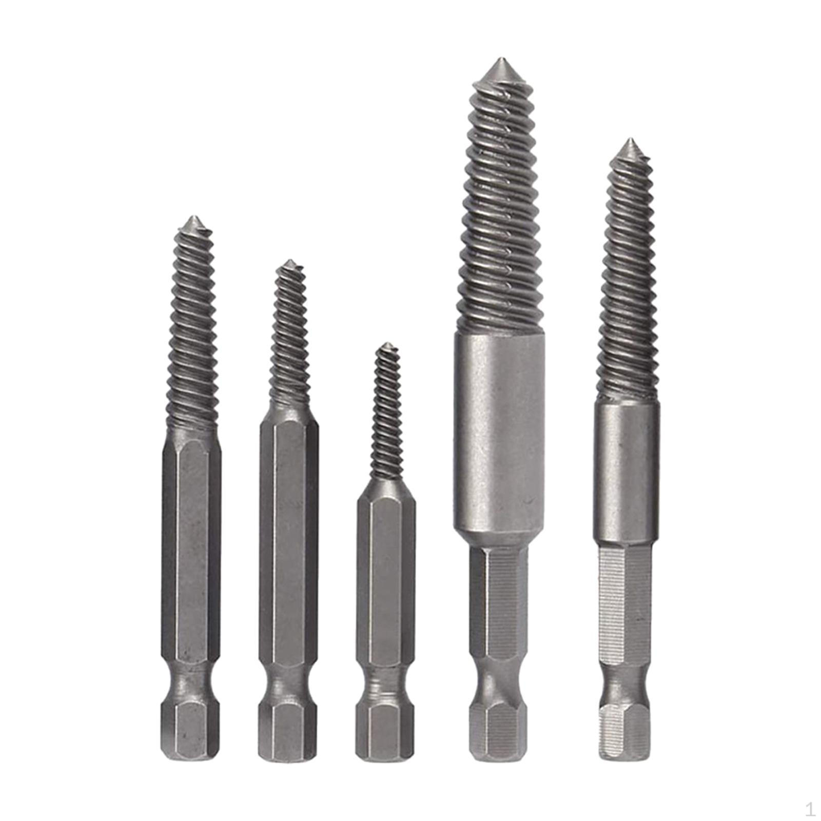 

Damaged Screw Extractor Studs Removal Tools High Hardness Multipurpose Sturdy Removing Broken Nuts 5pcs PP Bag