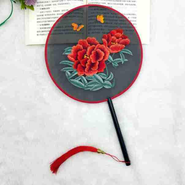Ancient Style Single-Sided Suzhou Embroidery Dance Fan
