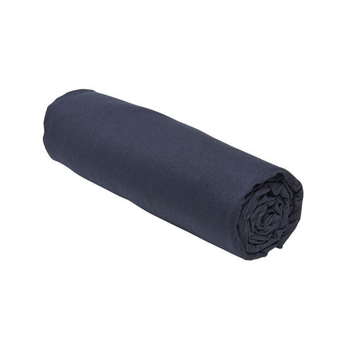 Drap housse pour lit essential - today - bleu marine 160x200 cm