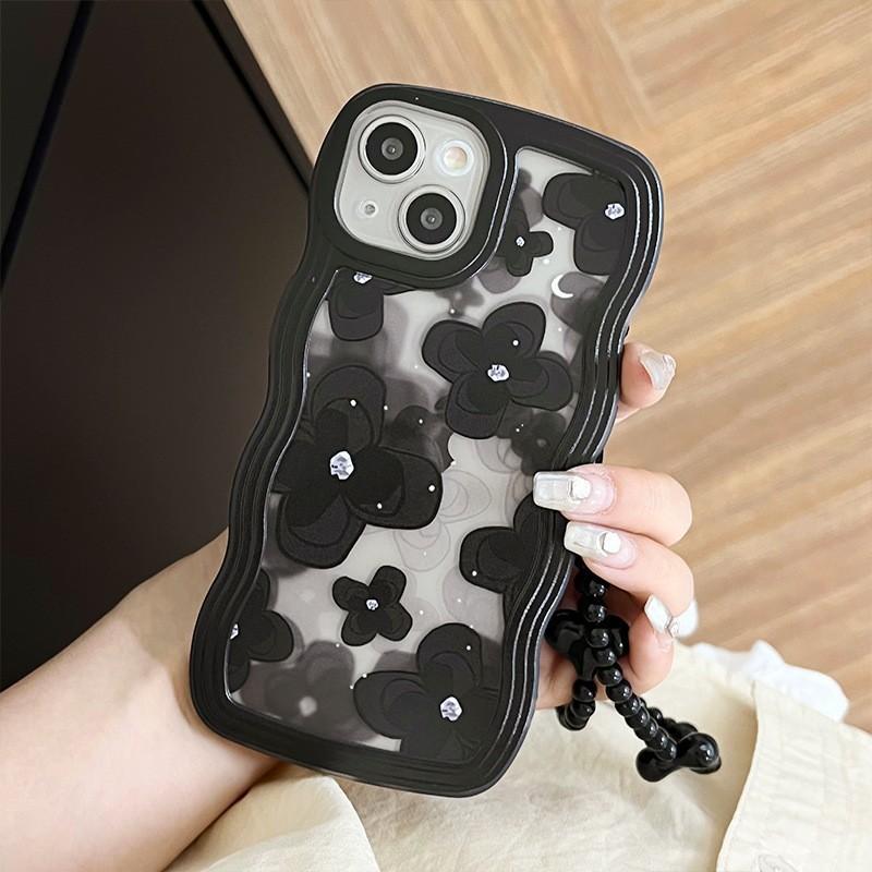 Black Love Butterfly Apple 16 Mobile Phone Case Applicable To IPhone15Pro Large Wave Soft Case 14 13 Pro Case