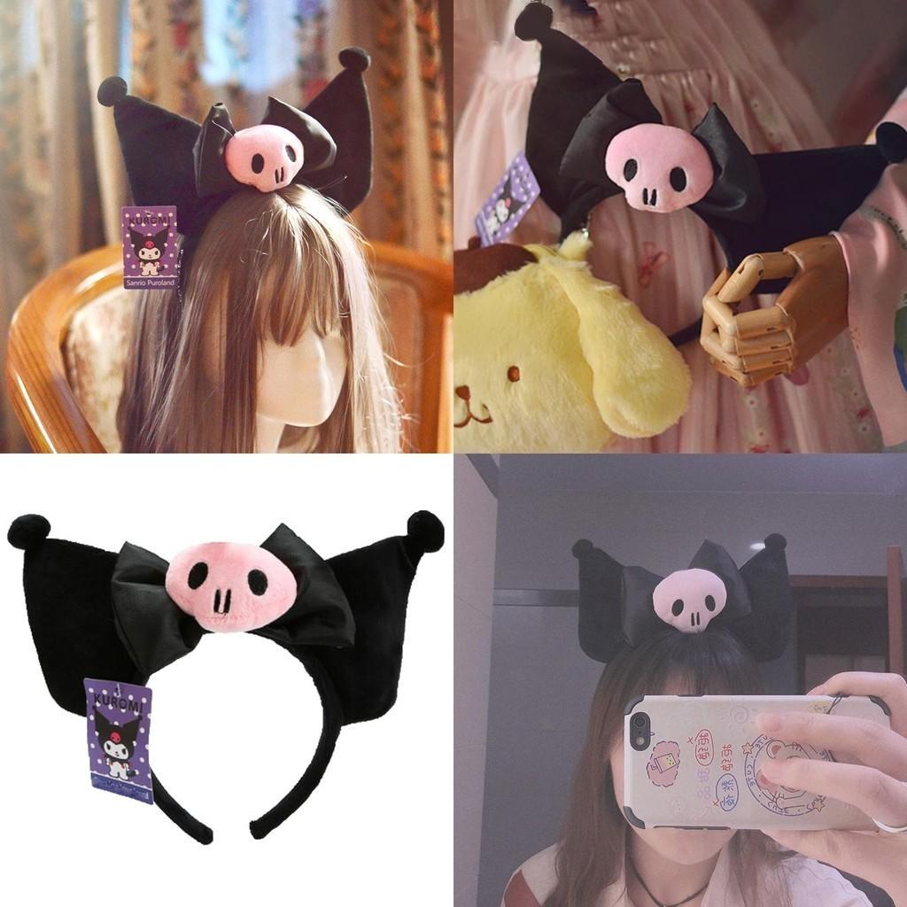 Roztomilá čelenka s oušky Kuromi Plyšová čelenka Do Kawaii kostýmu a Cosplay Dárky Pro Dívky