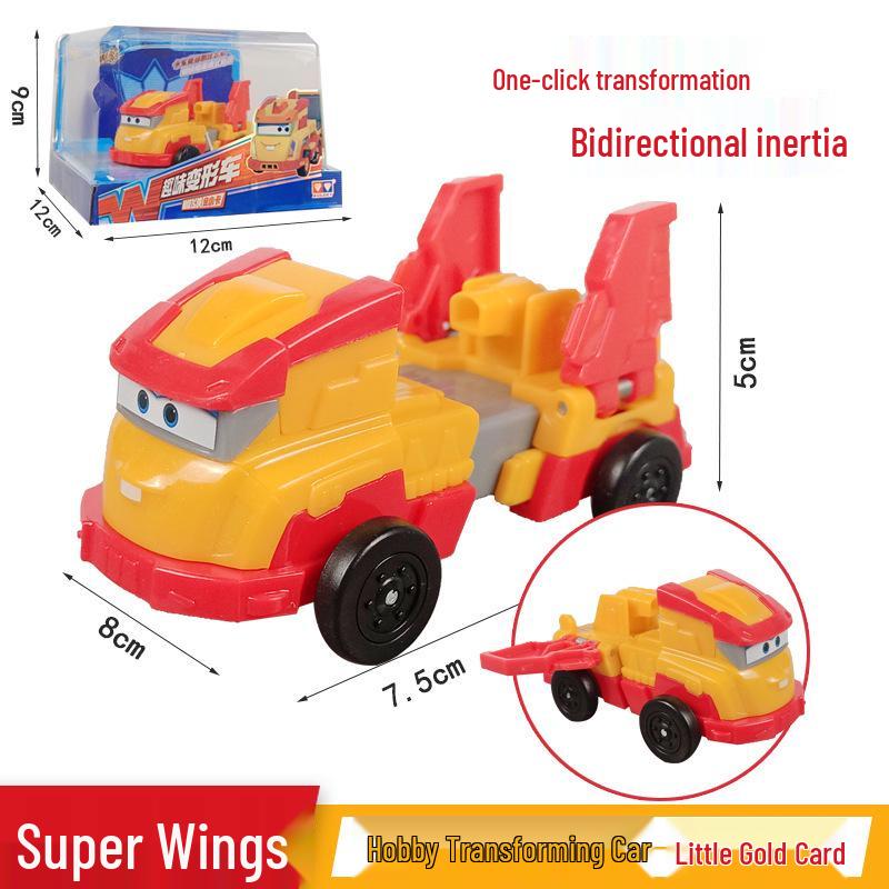 Super Wings 13-Piece Mini Transforming Robot Set: Jett, Big Strong, Jin, and Mighty Little Wing Toys