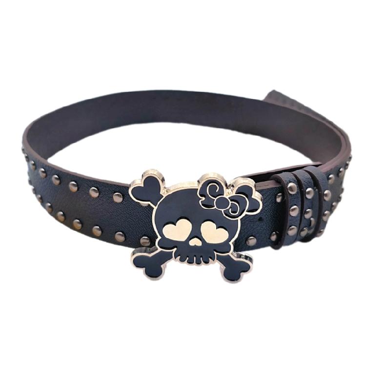 Pin Buckle PU Leather Belt Woman Casual Waist Decors Skull Belt 2000s Waiststrap