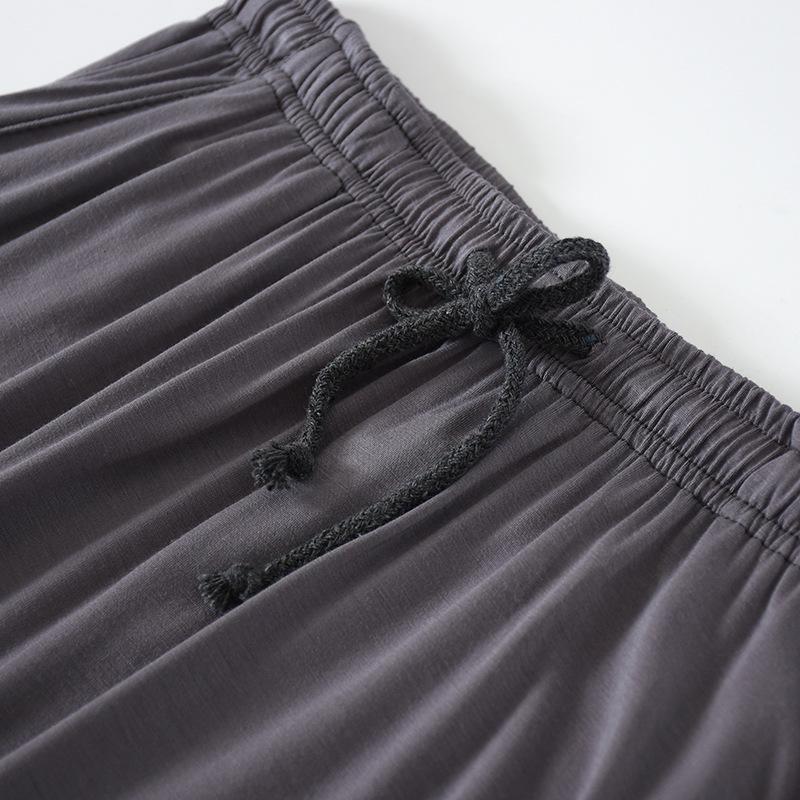 Pijama de verano para hombre, de modal, de manga corta, para uso doméstico, fino, de cuello redondo, informal, adecuado para uso diario, conjunto de pijama de talla grande.