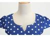 Summer Polka Dot Hepburn Dress with Ribbon - Big Swing Style