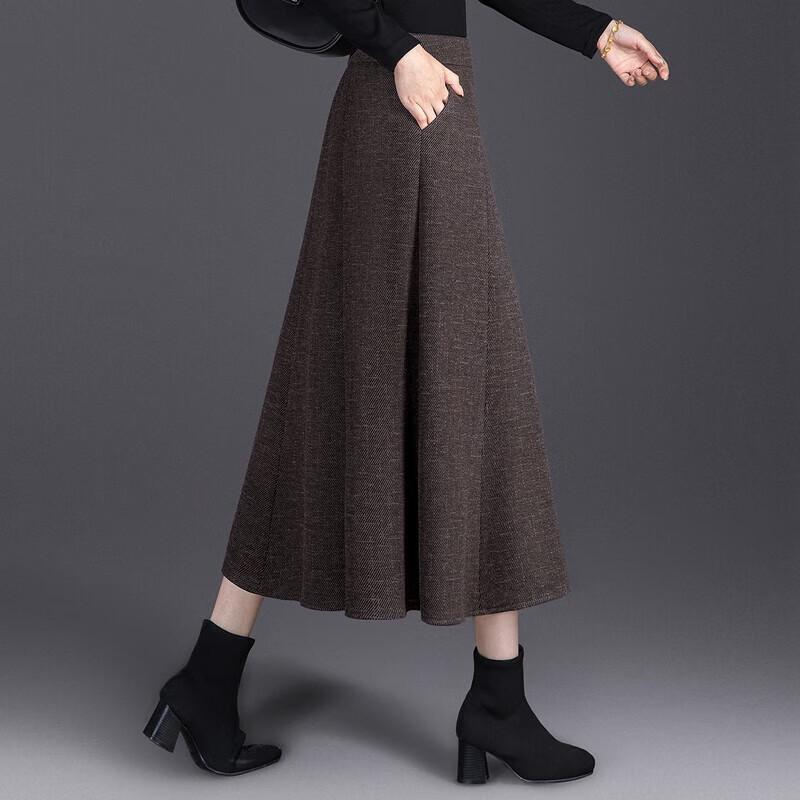 New Chinese Style Retro High-Waisted A-Line Midi Skirt