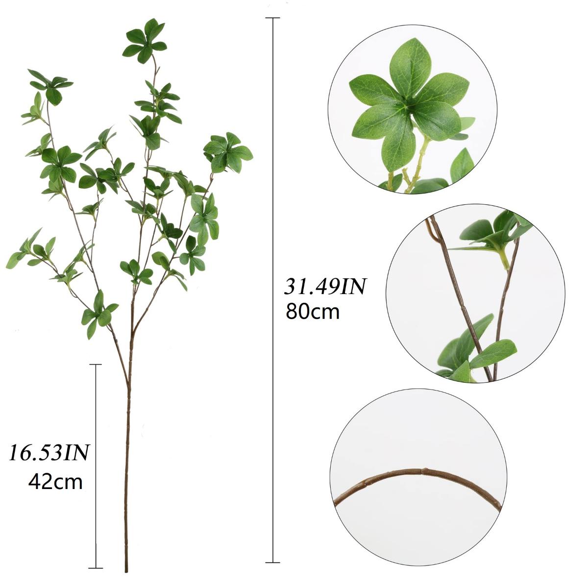

4 шт. искусственные зеленые стебли фикуса стебли фикуса ветки искусственные ветки фикуса листья искусственные растения для домашнего офиса декор 80cm зелёный