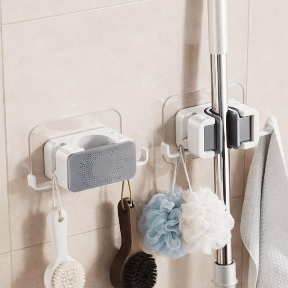 Kunststoff Bürsten Besen Halter Wandmontierter Besenstielhalter Praktischer Mopp-Clip für Zuhause