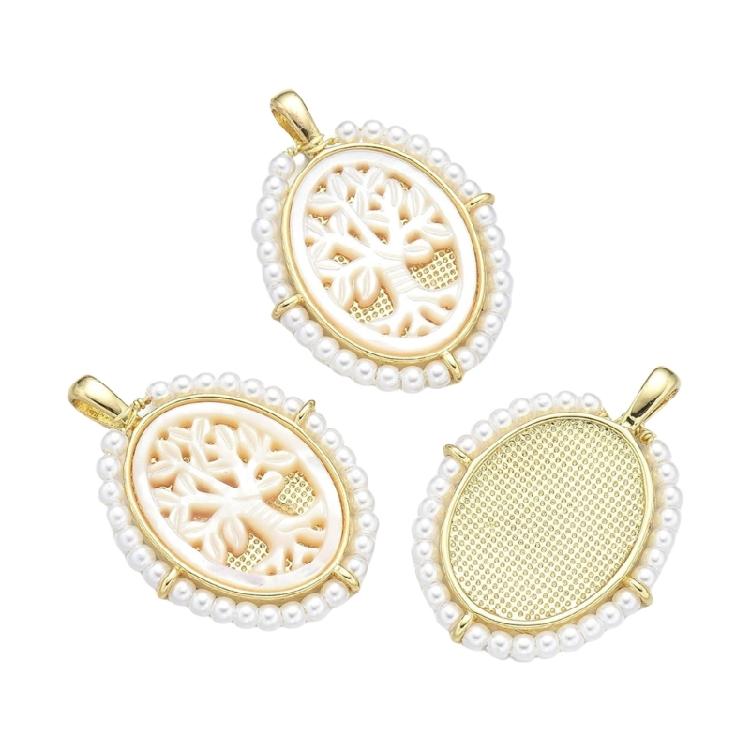 Fashionable Virgin Marys Necklace Charm with Sturdy Brass Materials and Mother of Pearls Shell Detailing Daily Use