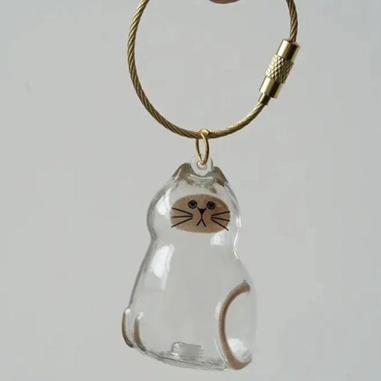 Cat Hair Storage Bottle Transparent Pet Fur Keepsake Keychain for Collecting Cats Dogs Hair Pet Memorial Gift