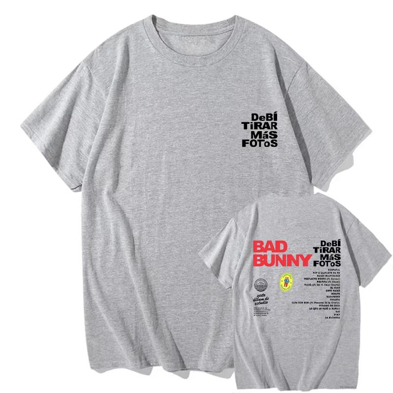 

Bad Bunny Debi Tirar Mas Fotos T Shirts Vintage Unisex Fashion T-shirts Oversized Short Sleeve Cotton Tops Tees 4XL