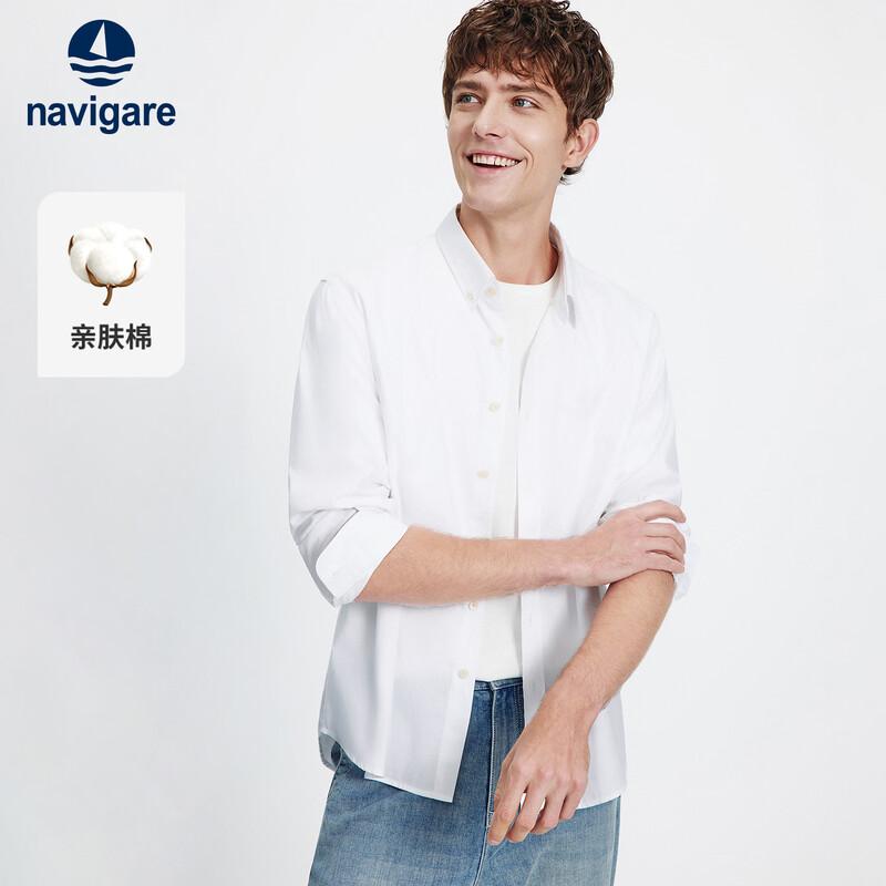 Navigare Men's Solid Long Sleeve Shirt