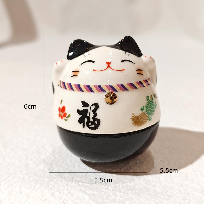 Japanische Glückskatze Keramik Maneki-neko Skulptur Schlafzimmer, Wohnzimmer, Schreibtisch Dekorative Verzierung Geburtstags- & Neujahrsgeschenk