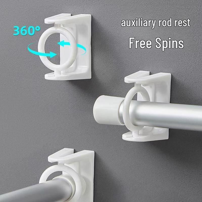 

Rotating Shower Curtain Rod with Towel Hook - Punch-Free Installation OPP bag