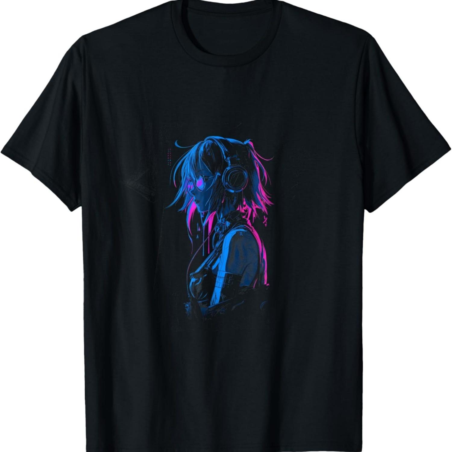 Cyberpunk Anime Girl VII T-Shirt S чёрный