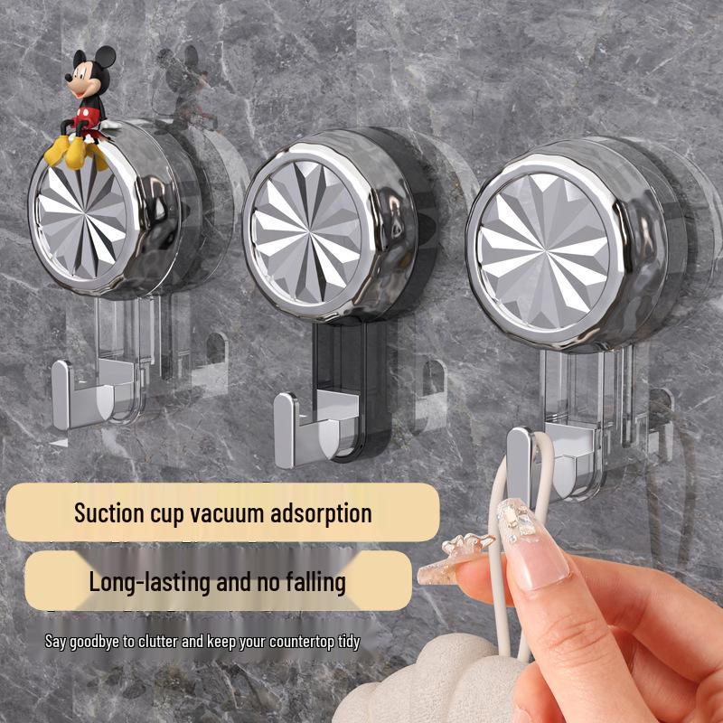 Strong Vacuum Suction Cup Hook - No-Drill, Traceless Adhesive for Bathroom, Kitchen, Door, and Wall