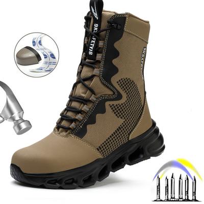 Nieuwe Mode Hoge Werkveiligheidslaarzen voor Heren Spijkerbestendig Onverwoestbaar Waterdicht Stalen Neus Heren Sneakers