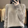 Women's Half-High Neck Wool Sweater Pullover - Loose Fit, Autumn/Winter Knitwear