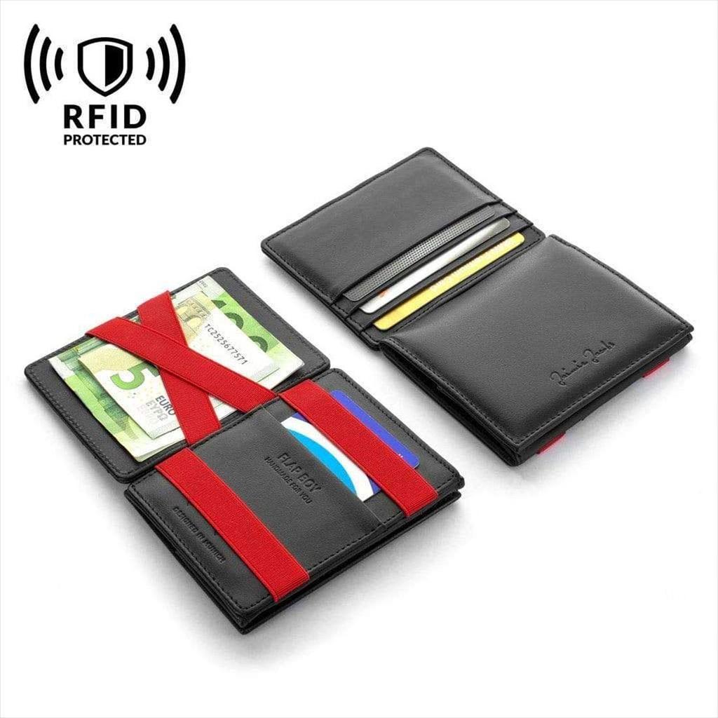 Carteira Mágica Jaimie Jacobs FLAP BOY (Antiskimming, Ultracompacto, Caixa de Presente Incluída) [Revendedor Autorizado] (Distribuição Exclusiva no Japão) (Preto &