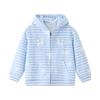 ASK JUNIOR Gestreifte Colorblock Kapuzenjacke mit Reißverschluss für Mädchen