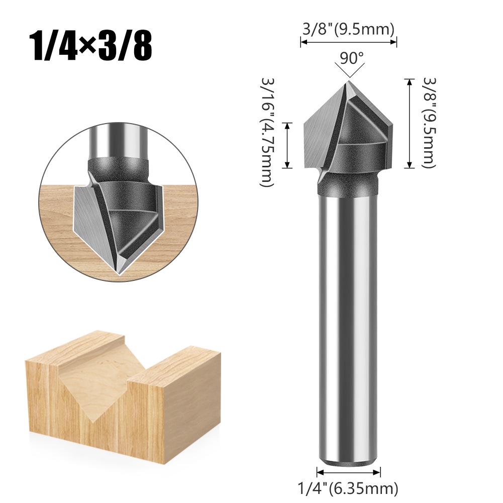 90° V-Shaped Router Bit: Woodworking Edge Trimmer for Aluminum-Plastic Panels