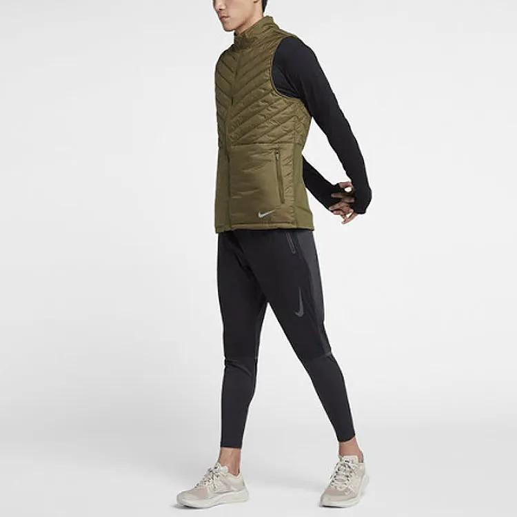 Nike Vests Men's Army Green Stand Collar Moderate Other (Unisex) Vests AH0547 395