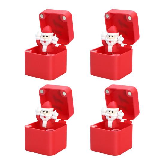 1/2/4Pcs Christmas Middle Finger In A Box Ornament Pop-up Santa Claus Reindeer Snowman Box Desktop Decoration Tricky Props Gag Prank Gift