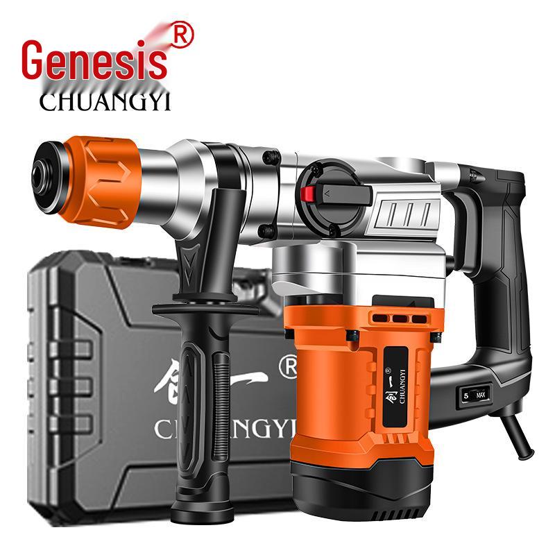 Chuangyi Multi-Functional Electric Hammer & Drill: Dual-use High-Power Concrete Impact Tool for Household and Industrial Use.