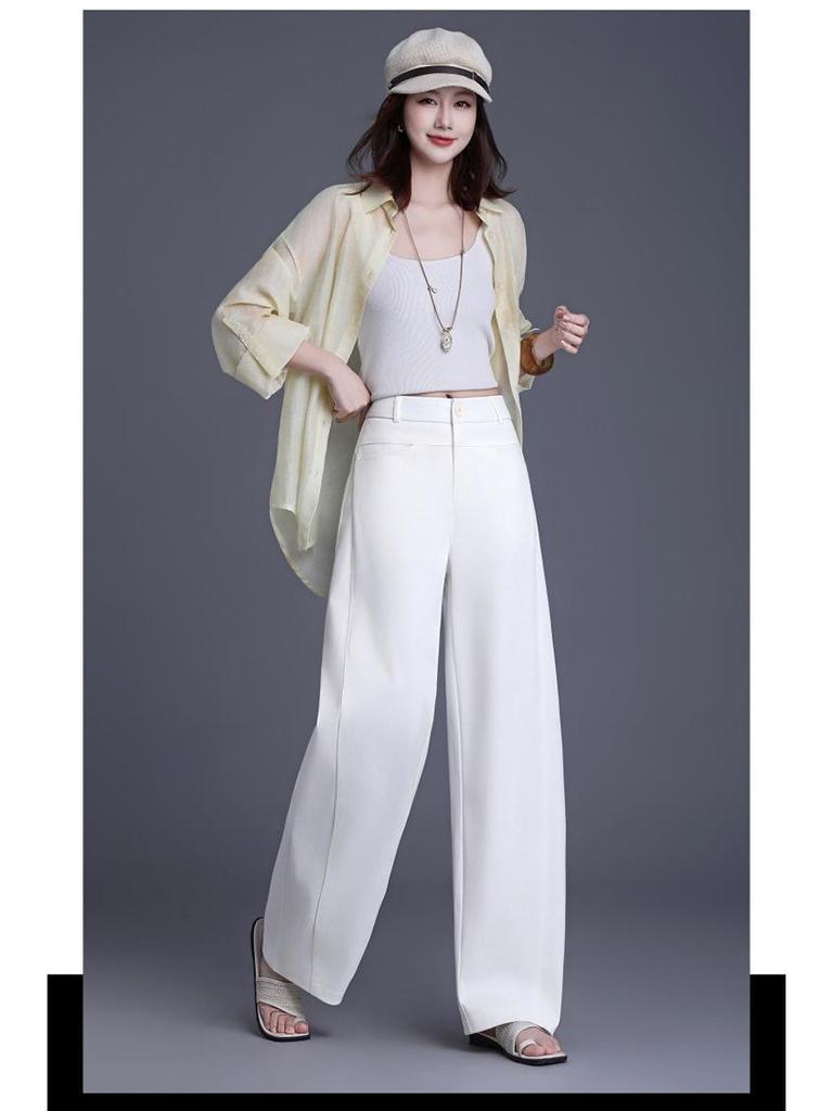 Brand New 2026 High-Waisted Slimming Women's Wide-Leg Casual Floor-Length Pants