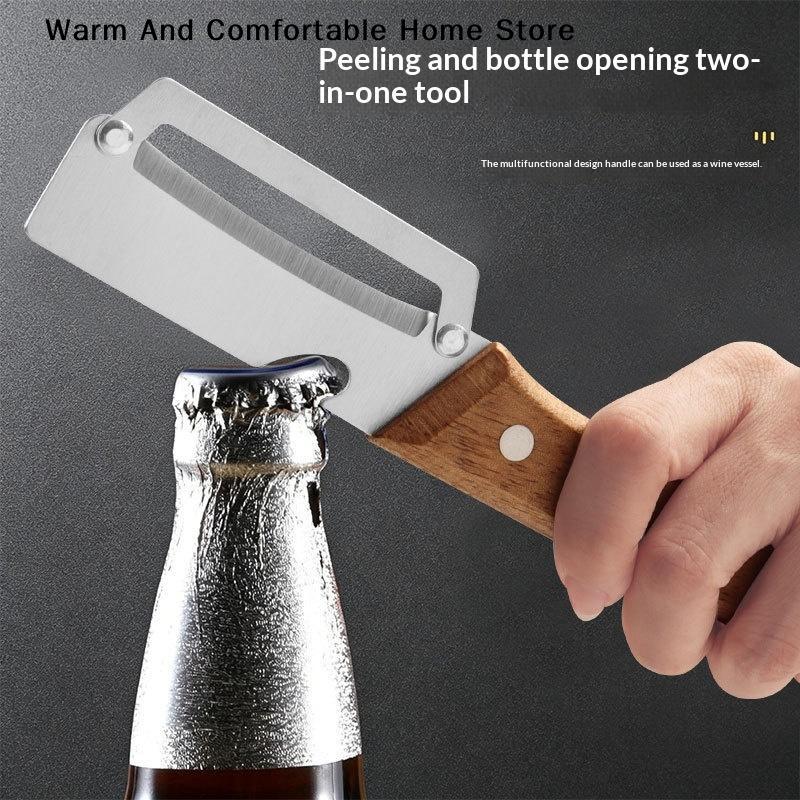 1Pcs Durable And Smooth Wooden Multi Functional Vegetable Peeler With Ergonomic Handle For Peeling And Slicing Fruits/Vegetables