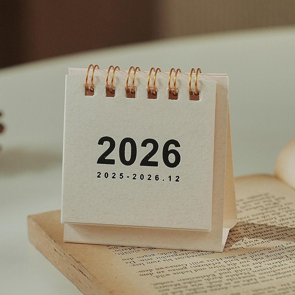 2026 Small Desk Calendar Creative Mini Simple 12 Months Calendar Coil Calendar Planner Desktop Decoration Office Stationery