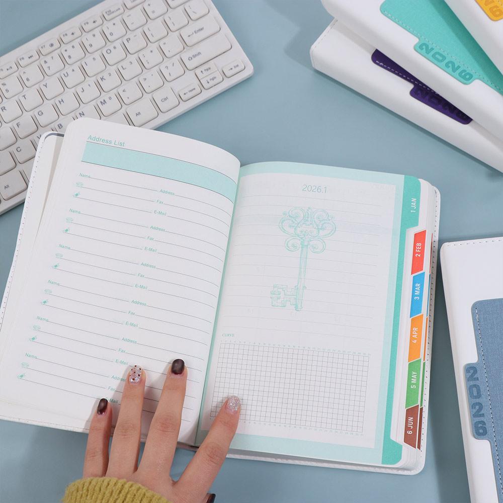 English 2026 Schedule Planner Notepad Wear-resistant 12 Months A5 Agenda Planning Notebook Portable Simple Diary Writing Pads