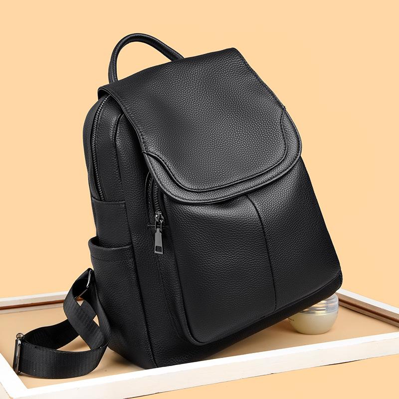 2025 Women s Genuine Leather Multi-functional Cowhide School & Travel Backpack